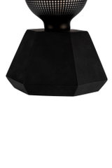 Black geometric metal lamp base with matte finish for modern lighting solutions