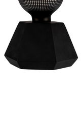 Zwarte geometrische metalen lampvoet met matte afwerking voor moderne verlichtingsoplossingen