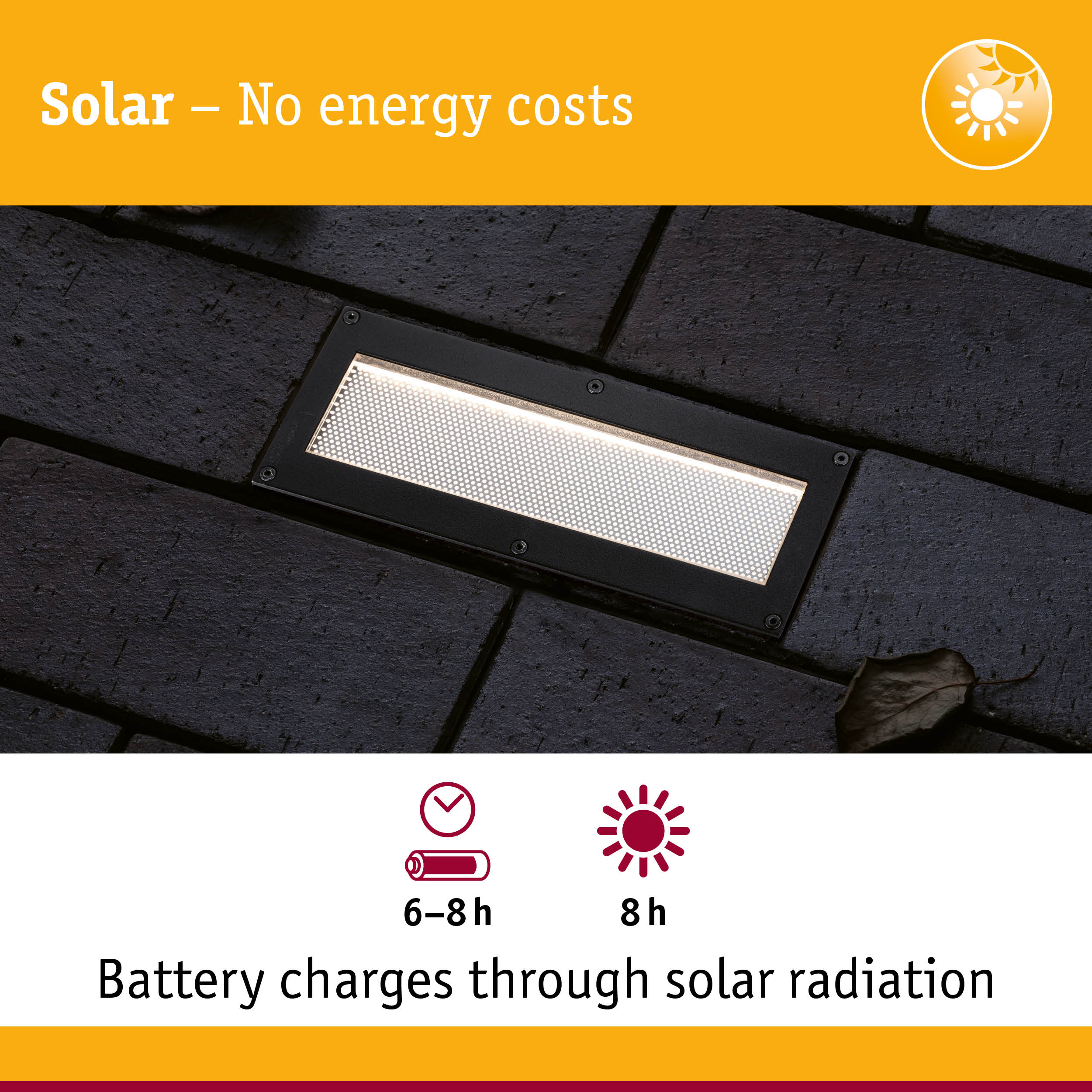 Black solar LED outdoor ground light with energy-saving illumination and long battery life