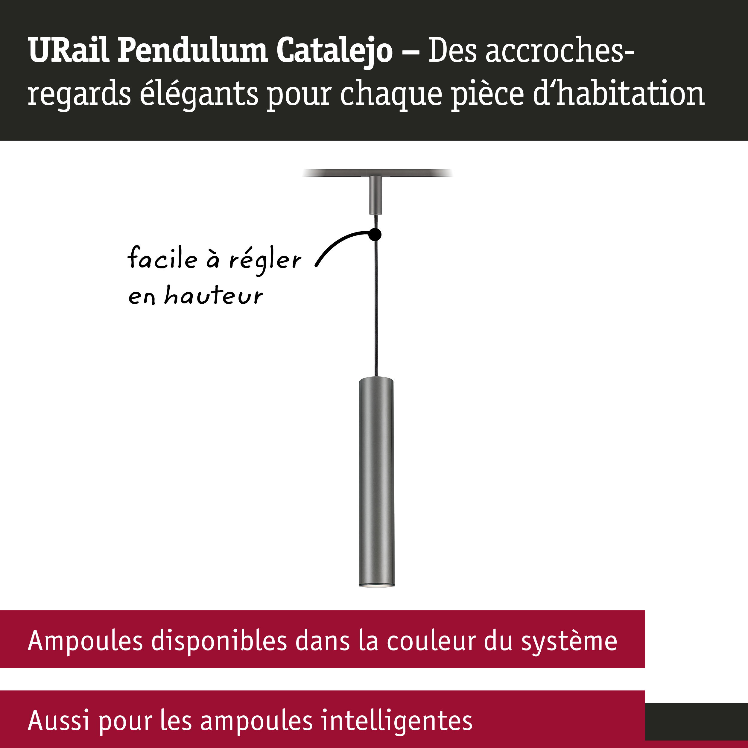 URail Suspension Catalejo GU10 max. 10W gradable 230V Titanium