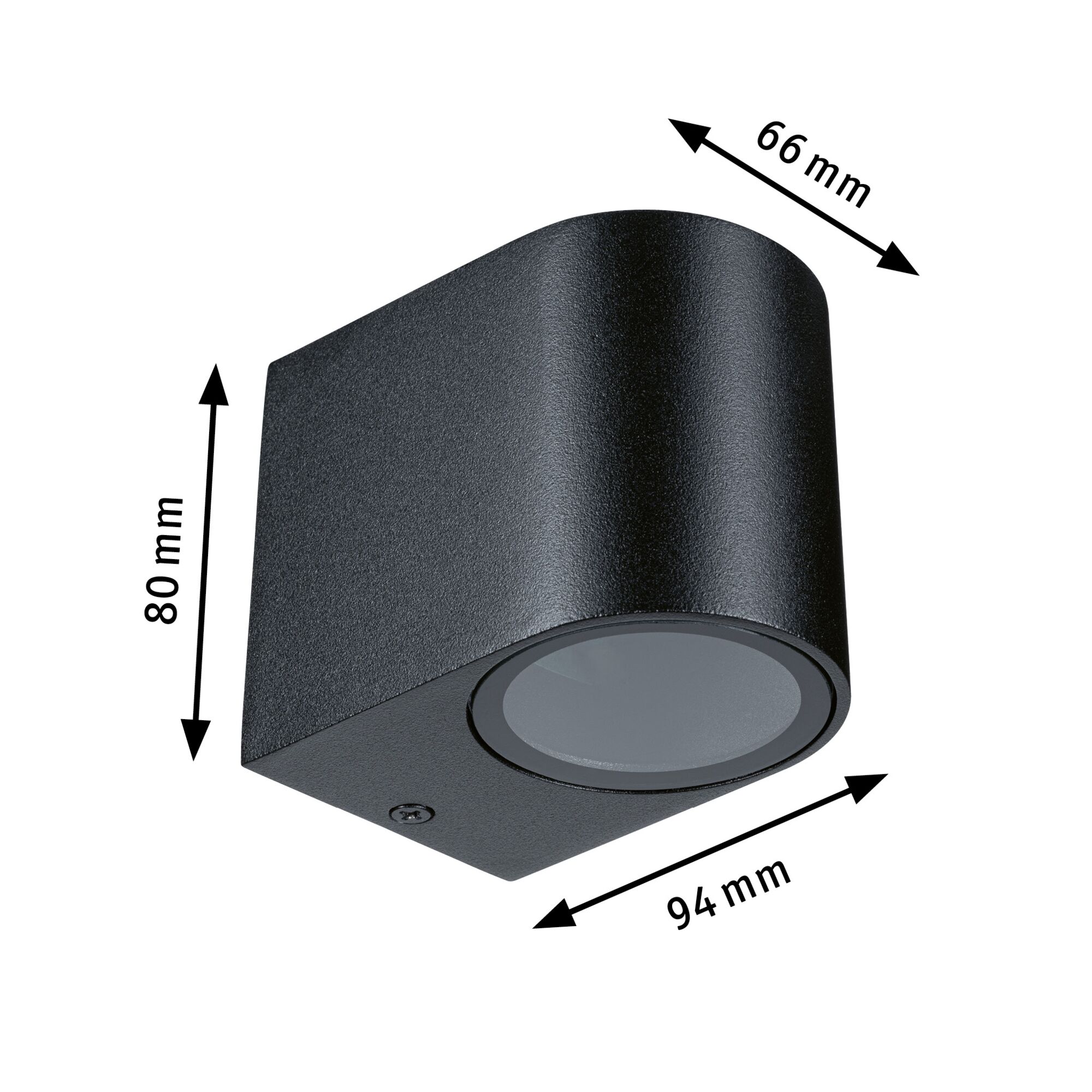 Wandlamp Perugia IP44 GU10 230V max. 10W Zwart mat