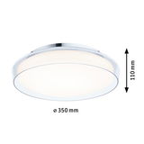 Round ceiling light with acrylic glass and chrome edge, 350 mm diameter, modern LED lighting