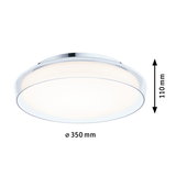 Round ceiling light with acrylic glass and chrome edge, 350 mm diameter, modern LED lighting