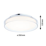 Plafonnier rond en verre acrylique avec bord chromé, diamètre 350 mm, éclairage LED moderne