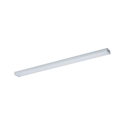 Slim silver aluminum LED ceiling light with diffused cover for even illumination in modern interiors