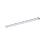 Slanke LED-plafondlamp van zilverkleurig aluminium met diffuser voor gelijkmatige verlichting