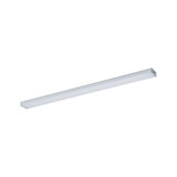 Slim silver aluminum LED ceiling light with diffused cover for even illumination in modern interiors