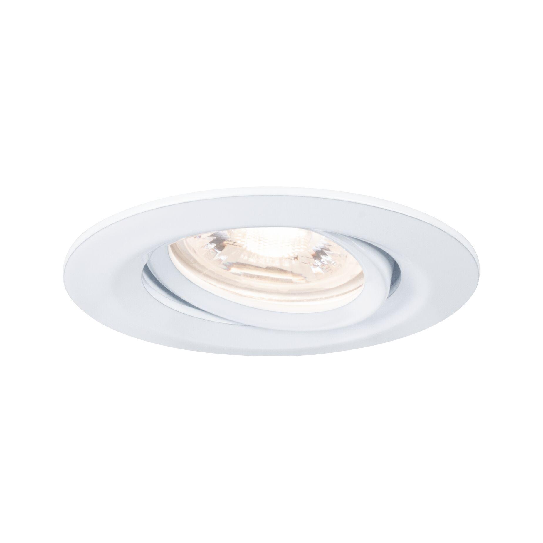 White metal recessed spotlight with adjustable LED lamp for versatile lighting solutions