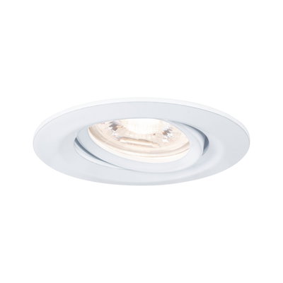 White metal recessed spotlight with adjustable LED lamp for versatile lighting solutions