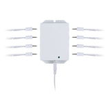 White LED splitter device with eight cable connections for smart indoor lighting control
