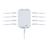 White LED splitter device with eight cable connections for smart indoor lighting control