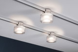 Moderne Deckenleuchte mit Glaslampenschirmen und Metall in Silber für stilvolle Raumbeleuchtung