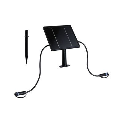 Panneau solaire noir avec câbles et piquet en plastique pour éclairage extérieur économique