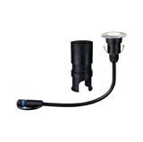 Schwarzes LED-Einbauleuchten-Set mit Kabel und Halterung aus Kunststoff für Außenbeleuchtung