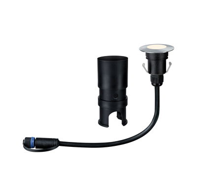 Schwarzes LED-Einbauleuchten-Set mit Kabel und Halterung aus Kunststoff für Außenbeleuchtung