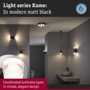 Modern matt black Kame light series with coordinated wall and ceiling lamps in simple elegant design