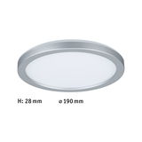 Rundes LED-Deckenpanel aus silbernem Aluminium mit weißem Diffusor, 190 mm Durchmesser