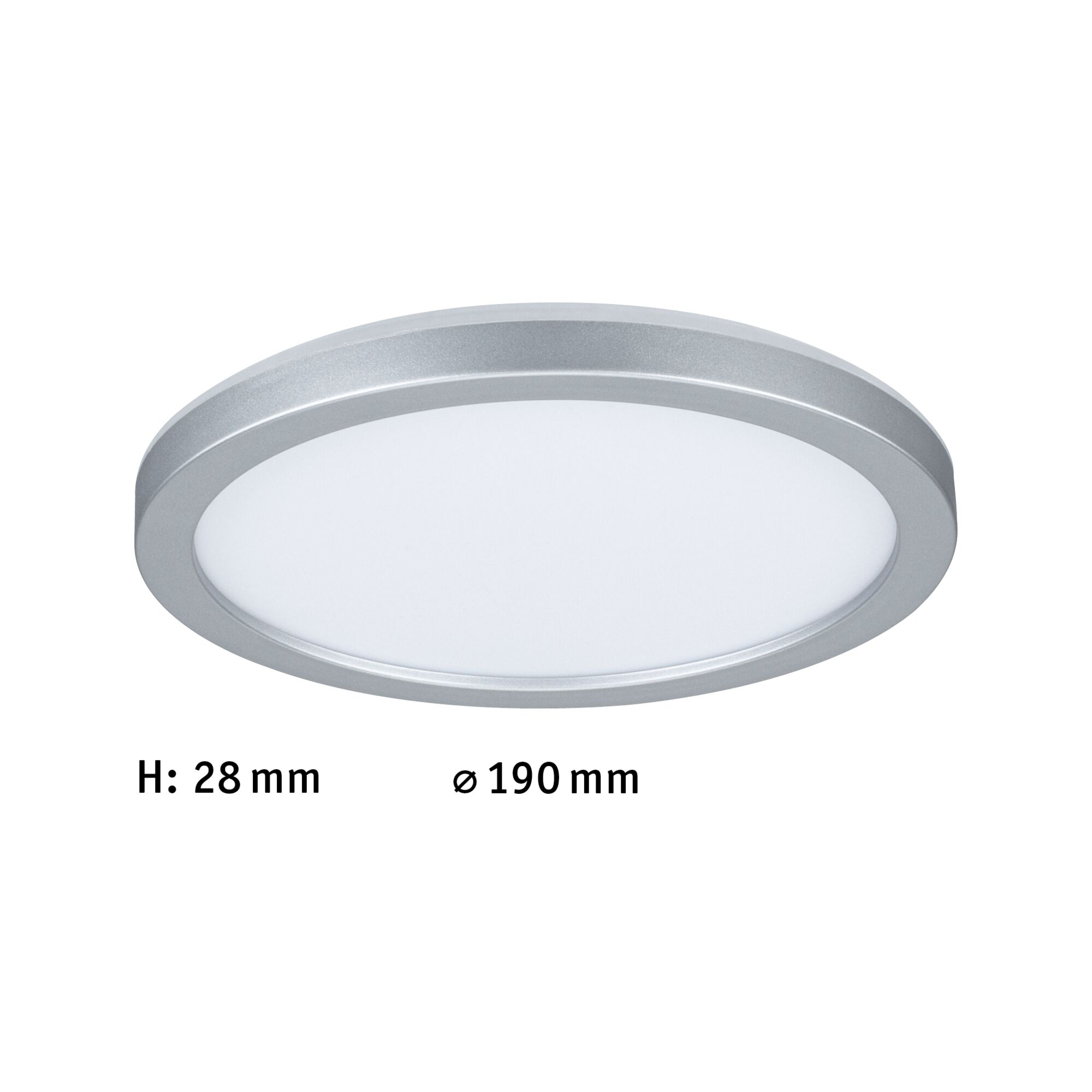 Rundes LED-Deckenlicht mit silbernem Aluminiumrahmen und weißem Diffusor, energiesparende Innenbeleuchtung