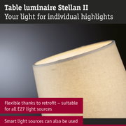 Beige fabric table lamp Stellan II with E27 socket for flexible LED lighting