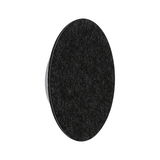Round black felt furniture pad with plastic base to protect floors and reduce noise when moving furniture