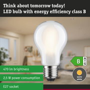 White LED bulb with E27 base, warm white dimmable in three steps, ultra-efficient energy-saving light