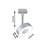Silberner LED-Spot aus Metall mit 98 mm Durchmesser und 147 mm Höhe, moderne Deckenbeleuchtung