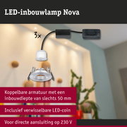 LED-inbouwlamp Nova met witte behuizing en verwisselbare LED-coin voor 230V aansluiting
