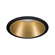 Spot encastré rond avec cadre noir et intérieur doré en métal pour éclairage LED