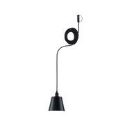 Schwarze Pendelleuchte aus Metall mit langem Kabel für moderne Innenbeleuchtung und LED Lampen