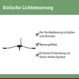 Schwarzes Smart-Home-Lichtsteuergerät mit Antenne und Erdspieß für einfache Fernbedienung und Dimmung
