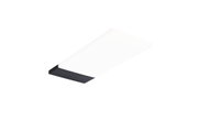 Rectangular ceiling light with white diffuser and black aluminium frame, modern LED lighting fixture