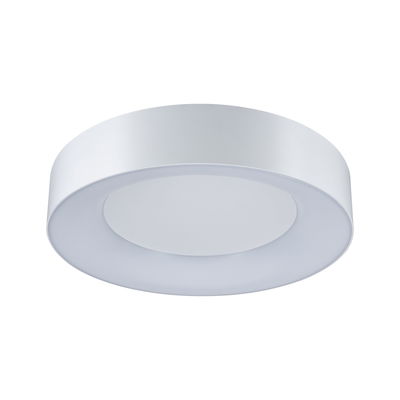 Ronde witte metalen LED-plafondlamp met diffuse lichtoppervlak voor moderne sfeerverlichting