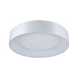 Ronde witte metalen LED-plafondlamp met diffuse lichtoppervlak voor moderne sfeerverlichting