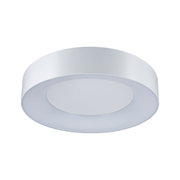 Round white plastic ceiling light with energy-saving LED technology for modern home lighting