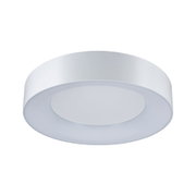 Round white plastic ceiling light with energy-saving LED technology for modern home lighting