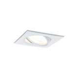 Spot encastré carré blanc en métal avec lumière LED orientable pour éclairage intérieur