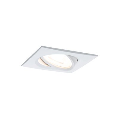 Spot encastré carré blanc en métal avec lumière LED orientable pour éclairage intérieur