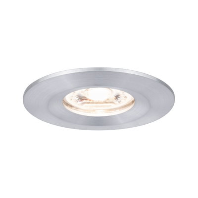 Round recessed spotlight in brushed silver aluminum for modern LED lighting solutions