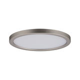 Rundes LED-Deckenpanel aus gebürstetem Aluminium in Silber mit weißem Diffusor für Wohnräume