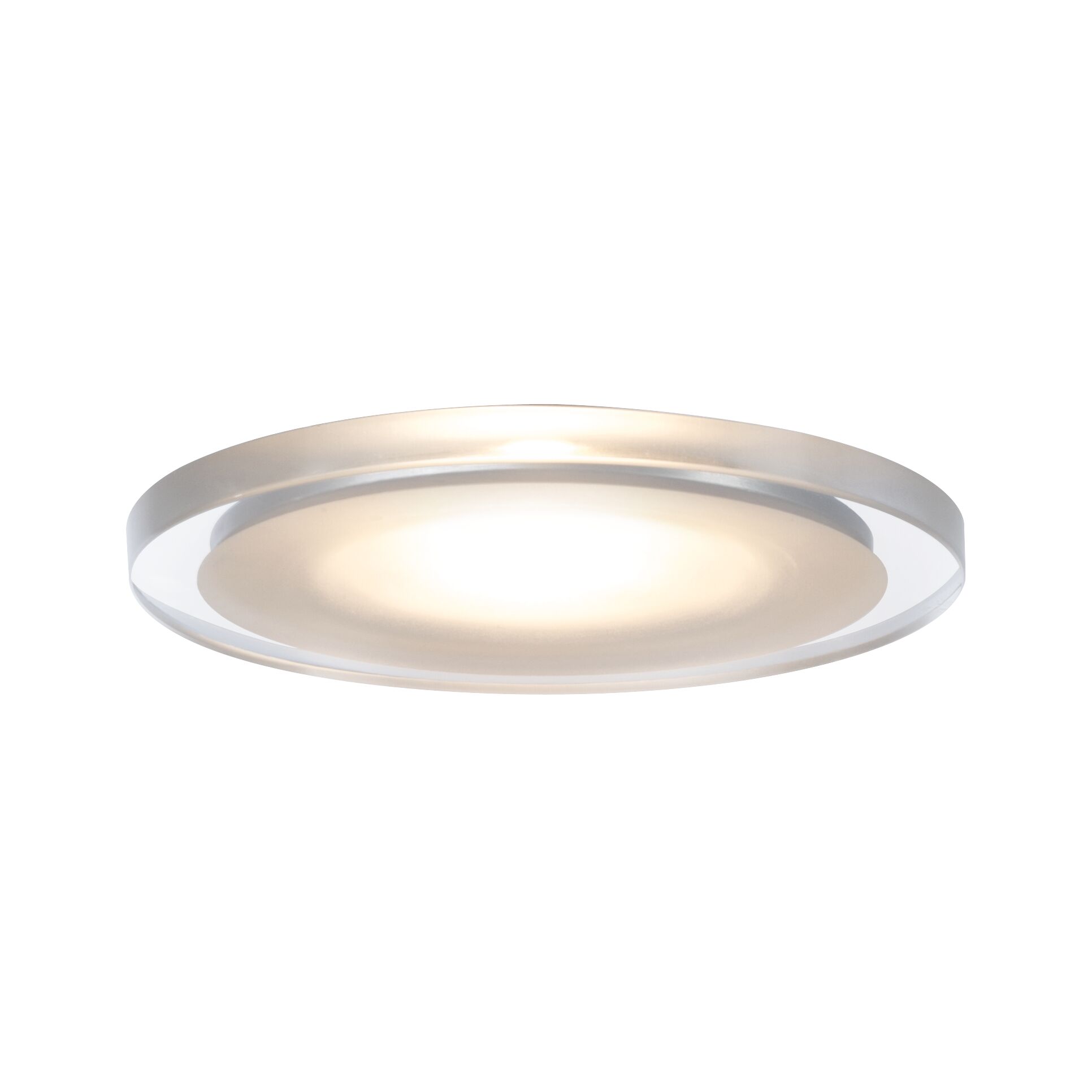 Éclairages encastrés LED pour meubles Whirl rond 65mm 3x2,4W 3x55lm 230V 2700K Satiné Plafonnier rond en acrylique blanc avec LED blanc chaud pour espaces de vie modernes