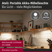 Atali portable Akku-Möbelleuchte in neutralweiß, dimmbar, ideal für Küchenbeleuchtung mit 4000K Lichtfarbe