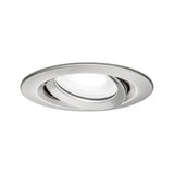 Round recessed spotlight in brushed stainless steel with adjustable LED light for living spaces