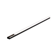 Slim black LED light strip with white diffuser for modern indoor lighting solutions