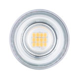 Rund LED-pære med klart glas og gule LED-chips til energieffektiv belysning