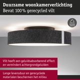 Duurzame woonkamerplafondlamp van 100% gerecycled donkergrijs vilt voor milieubewust wonen