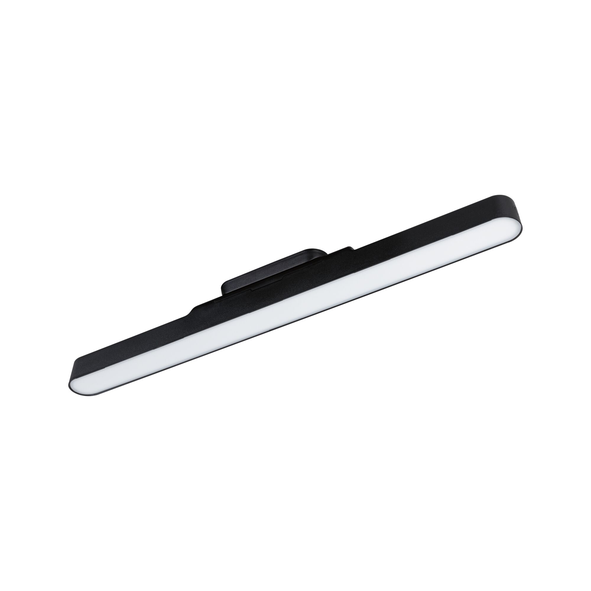 Schwarze LED-Wandleuchte mit langem, schmalem Design und weißem Diffusor für moderne Innenbeleuchtung