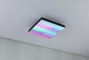 Square ceiling light with black frame and multicolor LED for modern room lighting and ambiance