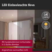 LED Einbauleuchte 3-Step-Dim Nova Basisset schwenkbar eckig 84x84mm 50° GU10 3x6,5W 3x460lm 230V dimmbar 2700K Alu gedreht