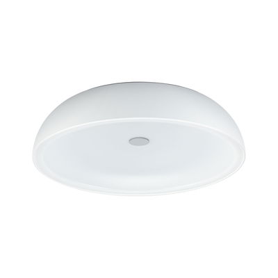 Rund hvid loftslampe i plastik med minimalistisk design til moderne indendørs belysning