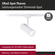 Weißer URail Spot Theron Universal-Spot aus Metall mit Memory- und Reset-Funktion für langlebige LED-Beleuchtung
